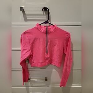 Pink crop top workout